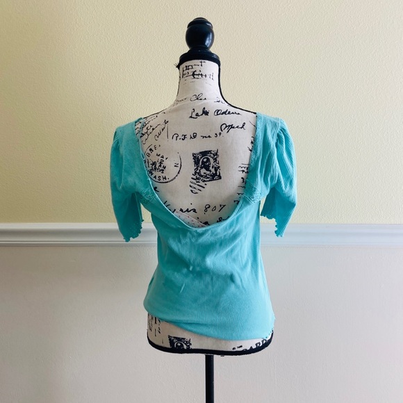 NWT FREE PEOPLE ROBINS EGG MARGAUX TOP BLOUSE - Picture 9 of 9